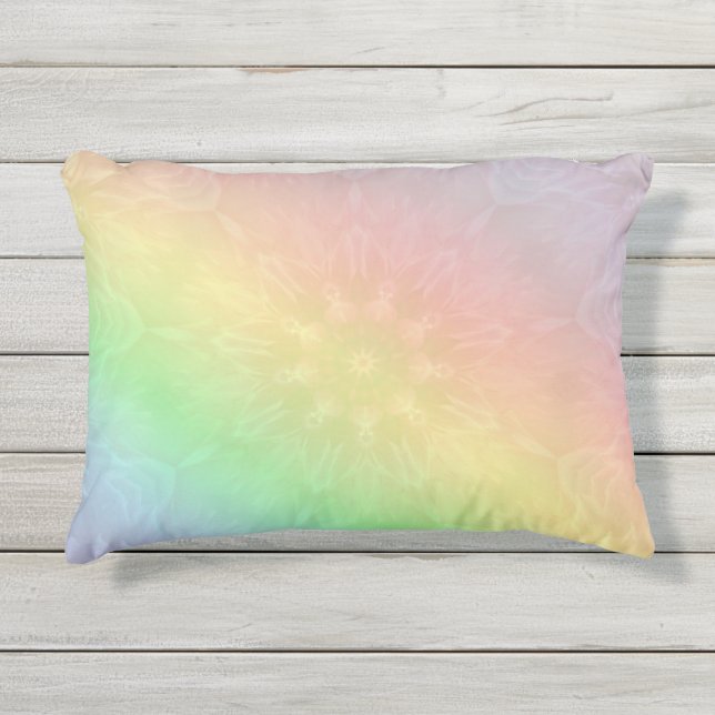 Coussin D'extérieur Design Rainbow Pastel Mandala (Devant)