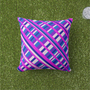 Coussin D'extérieur Diagonale bleue rose violet
