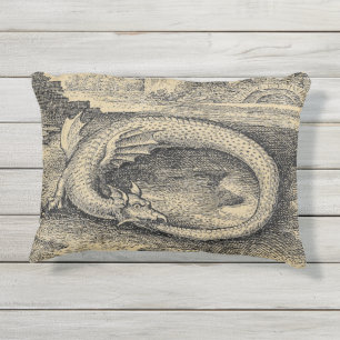 Coussin D'extérieur Dragon médiéval Ouroboros