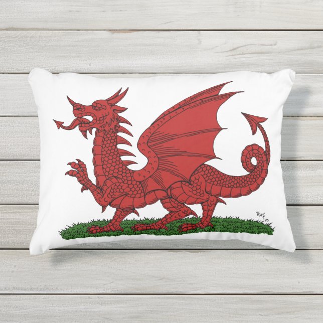Coussin D'extérieur Dragon rouge du Pays de Galles (Devant)