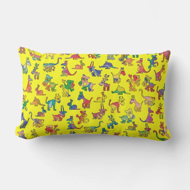 Coussin D'extérieur Drôle Animaux Abstraits Carreaux Motif (Recto)