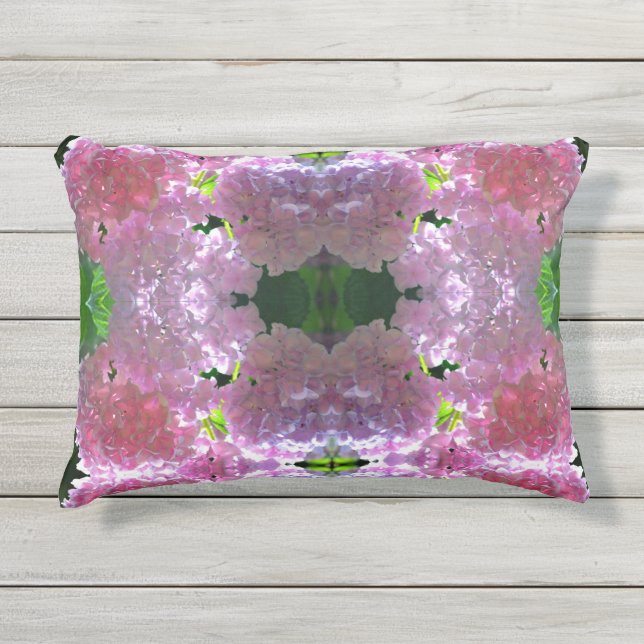 Coussin D'extérieur Elégant flores rose douce hydrangée rose rose (Devant)