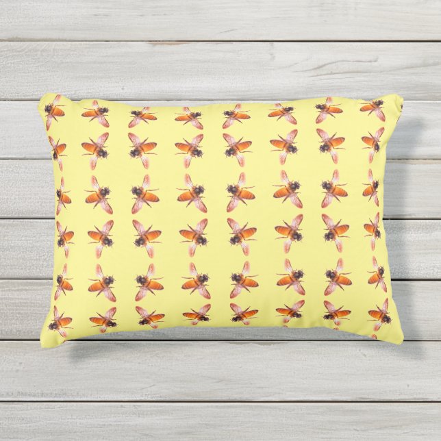 Coussin D'extérieur Elégant motif d'abeilles Honey Bee's (Devant)