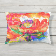 Elégant rouge pavot classique rouge floral aquarel