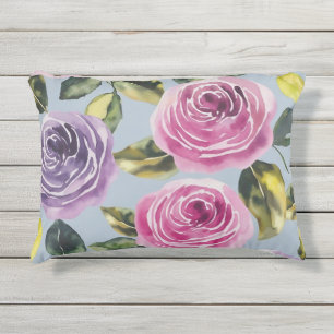 Coussin D'extérieur Elégante aquarelle Rose design floral