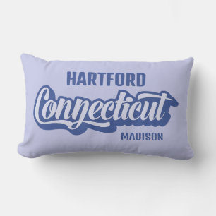 Coussin D'extérieur Emplacement personnalisé & nom Connecticut