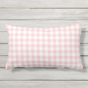 Coussin D'extérieur En vichy rose pâle À damiers Motif