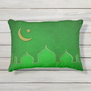 Coussin D'extérieur Étoile de la Mosquée de l'or vert