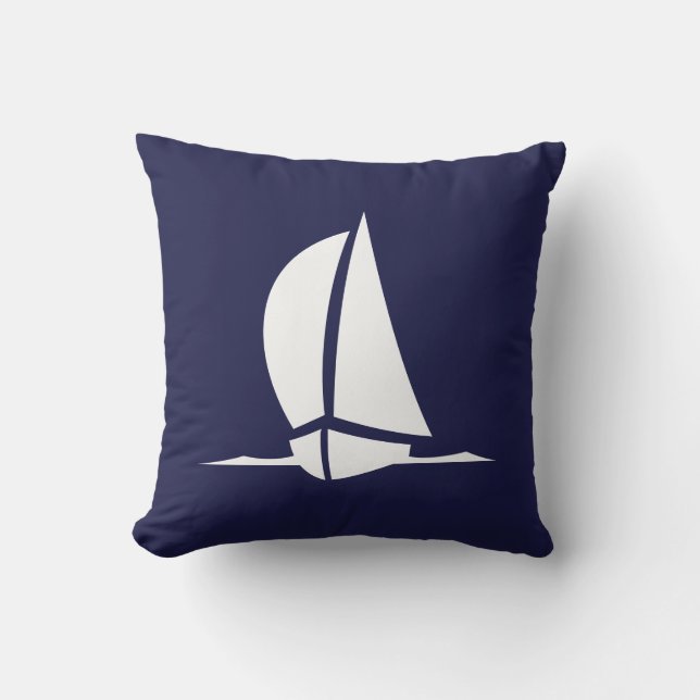 Coussin D'extérieur Extérieur ou choisi intérieur blanc voilier bleu m (Recto)