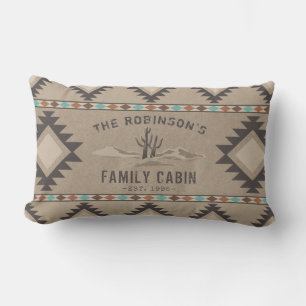 Coussin D'extérieur Famille Cabine Rustique Sud-Ouest Autochtone Cactu