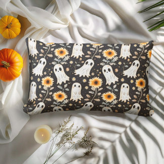 Coussin D'extérieur Fantômes de goth d'été et tournesols Éffrayants