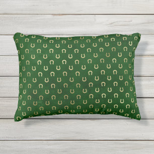 Coussin D'extérieur Fer à cheval chanceux de la Saint-Patrick vert