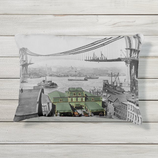 Coussin D'extérieur Ferry New York de Catharine de pont de Manhattan (Dos)