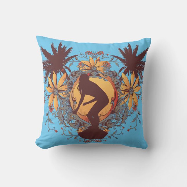 Coussin D'extérieur Fille de surfer (Recto)