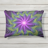 Fleuron vert violet Art Abstrait fractal moderne