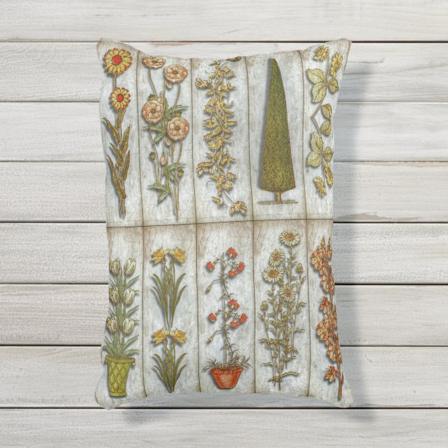 Coussin D'extérieur Fleurs et arbustes (Devant (Vertical))