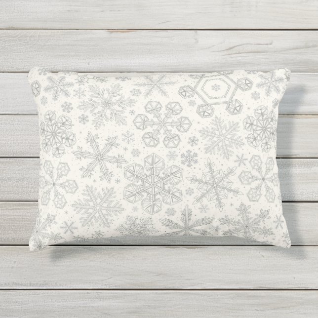 Coussin D'extérieur Flocon de neige (Devant)