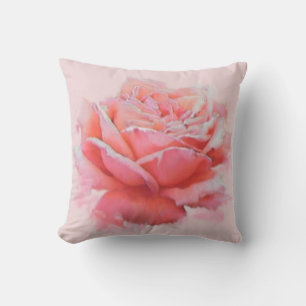 Coussin D'extérieur floral pink rose romantic watercolor