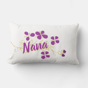 Coussin D'extérieur Floral pourpre et doré