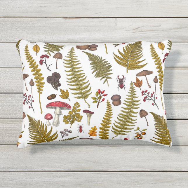 Coussin D'extérieur Flore et faune boisées 2 (Devant)