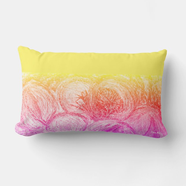Coussin D'extérieur FLOWER MEADOW & YELLOW : Décossements (Recto)