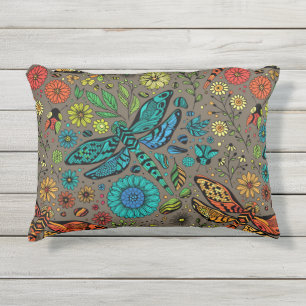 Coussin D'extérieur Fly, Fly Dragonfly on brown