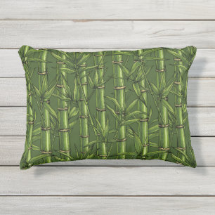 Coussin D'extérieur Forêt de bambou en vert