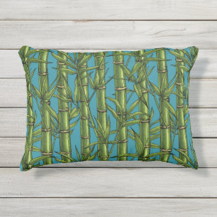 Coussin D'extérieur Forêt de bambou sur bleu