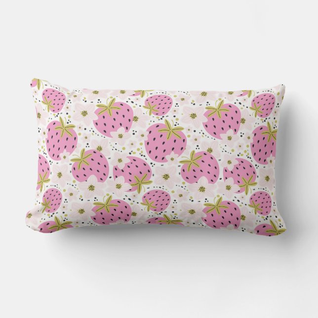 Coussin D'extérieur Fraises roses (Recto)