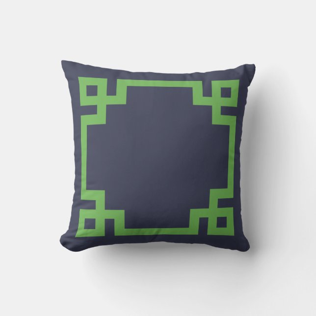 Coussin D'extérieur Frontière de la marine bleue et de la Grèce verte (Recto)