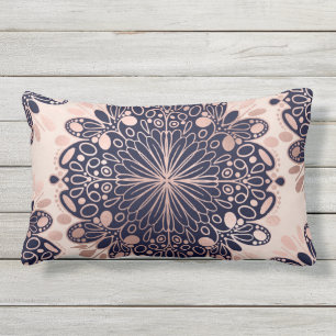 Coussin D'extérieur Girly Boho Rose Gold Blush