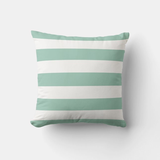 Coussin D'extérieur Grandes vertes et blanches à la menthe moderne (Recto)