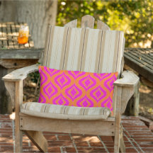 Gras Orange Hot Rose Summer Ikat Ogee Art Motif