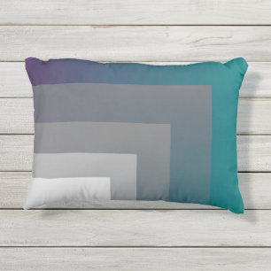 Coussin D'extérieur gris pourpre turquoise