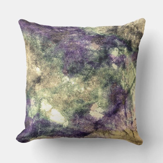 Coussin D'extérieur Grunge abstraite colorée noire verte rose pourpre (Recto)