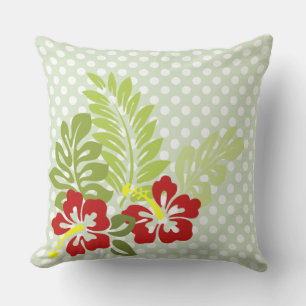 Coussin D'extérieur Hibiscus tropical sur Polka Dot Motif