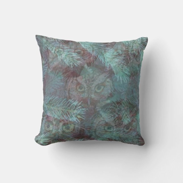 Coussin D'extérieur HIBOUX DANS LES BOIS par SLipperywindow (Recto)