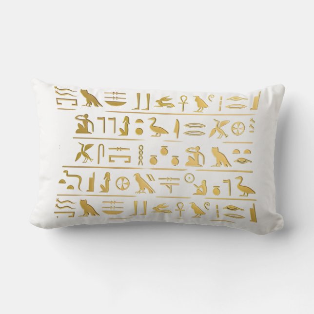 Coussin D'extérieur Hiéroglyphes d'or -Script antique égyptien Sacré (Verso)