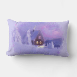 Coussin D'extérieur Hiver Haut Des Montagnes Chalet Blanc Firs