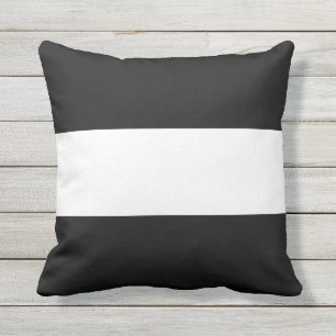 Coussin D'extérieur Horizontal noir et blanc personnalisé