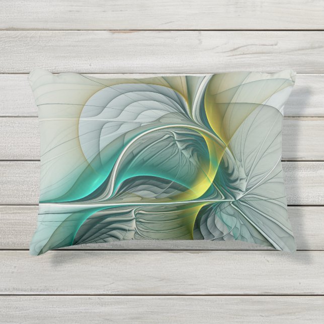 Coussin D'extérieur Hypnotique Abstrait Golden Turquoise Turquoise Fra (Devant)