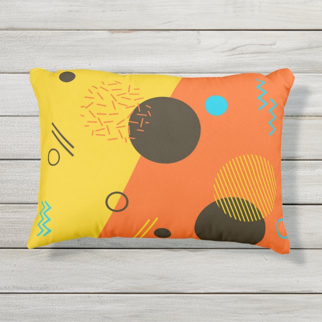 Coussin D'extérieur Illustration cool, moderne, tendance, urbaine de M (Dos)