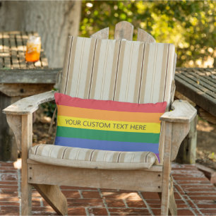 Coussin D'extérieur Indicateur Rainbow du texte personnalisé
