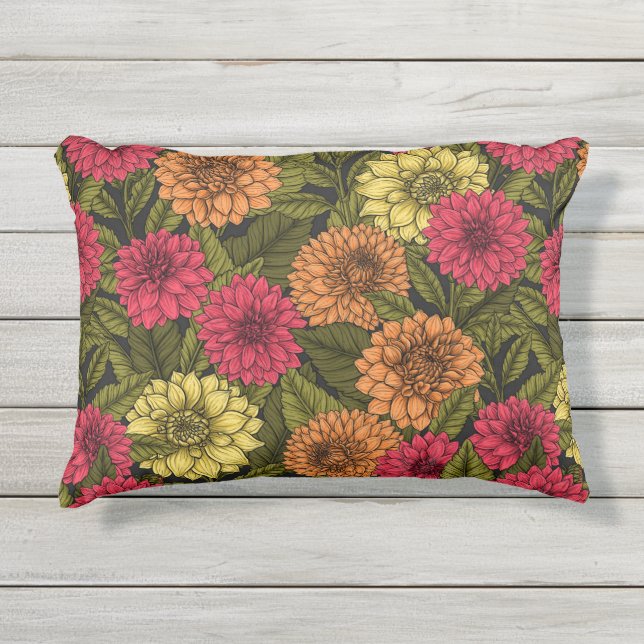 Coussin D'extérieur Jardin de Dahlia (Devant)