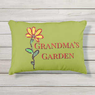 Coussin D'extérieur Jardin de grand-mère Fleur unique verte