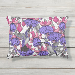 Coussin D'extérieur Jardin des colibris en rose et rose