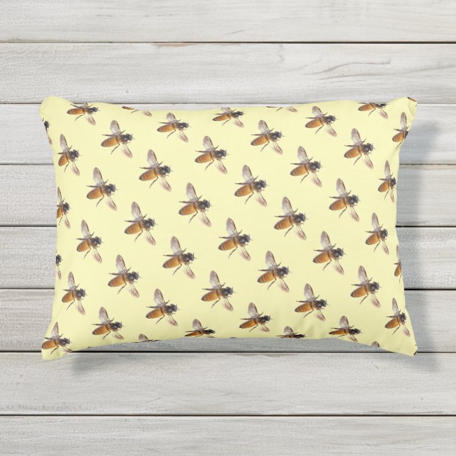 Coussin D'extérieur Joli Miel Bee's motif amusant (Devant)