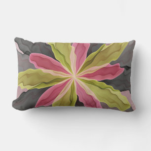 Coussin D'extérieur Joy, Vert rose Anthracite Imaginaire Fleur Fractal