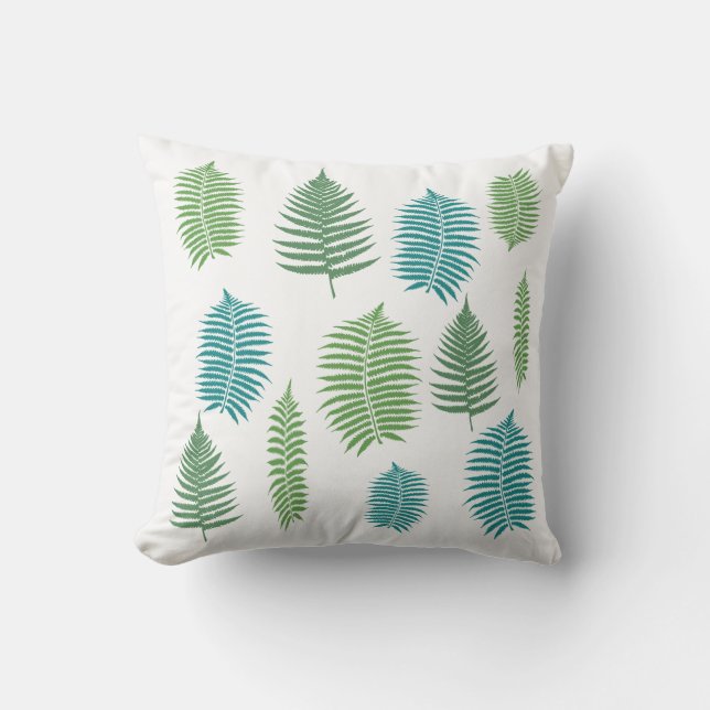 Coussin D'extérieur La fougère scandinave moderne de style quitte le (Recto)