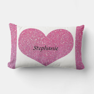 Coussin D'extérieur La Saint-Valentin Cœur Monogramme Rose Doré Paille